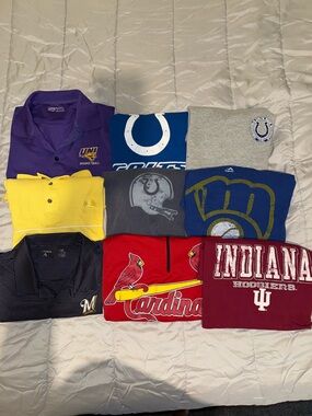 9 Assorted Collegiate & Pro Team T-Shirts - Multi Color Pack